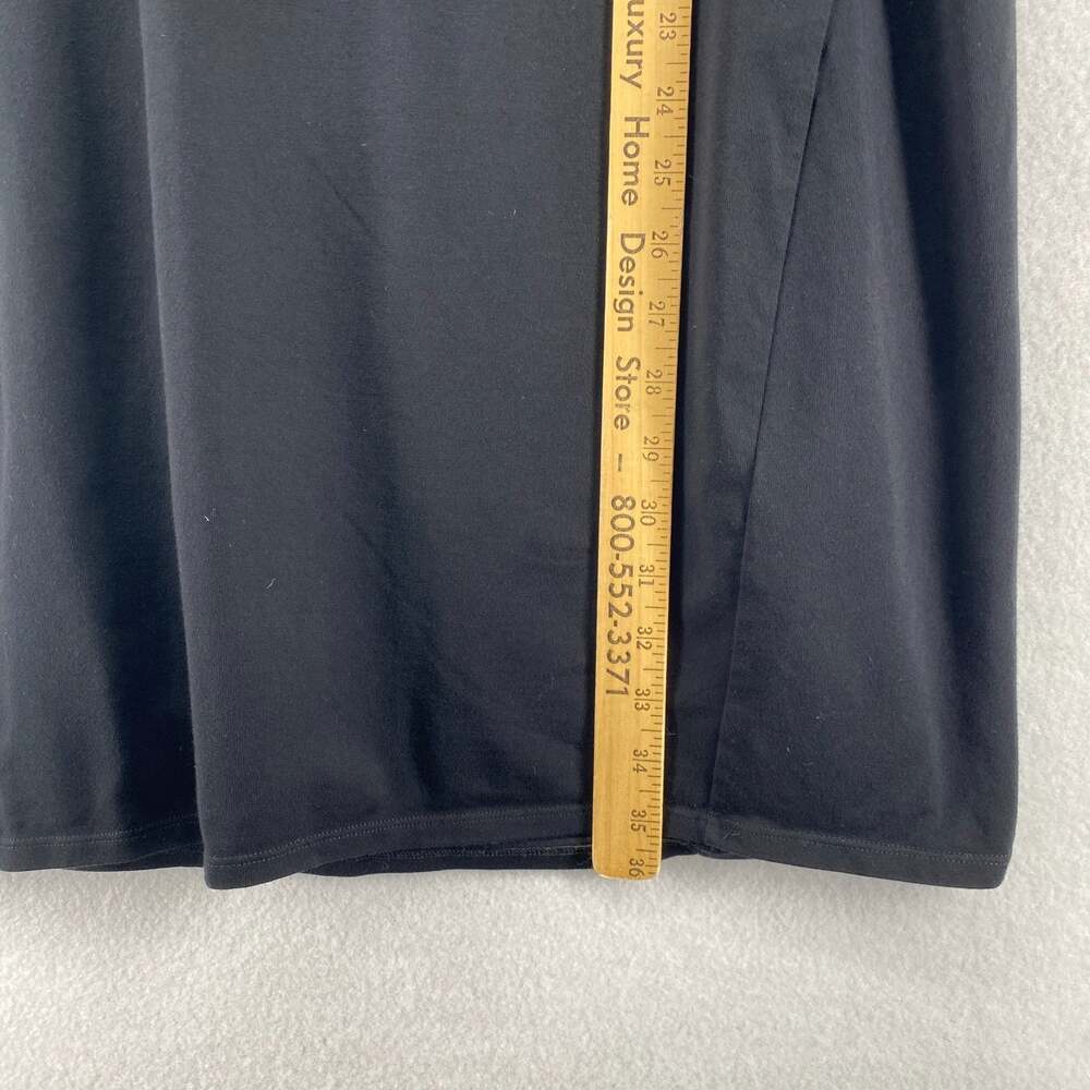EILEEN FISHER Dress M Stretch Cotton Jersey Tank Subtle Lantern Hem Black USA - Picture 9 of 10